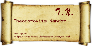 Theodorovits Nándor névjegykártya