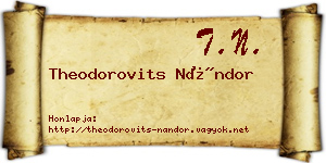 Theodorovits Nándor névjegykártya