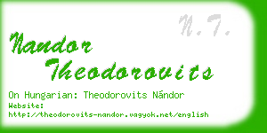 nandor theodorovits business card