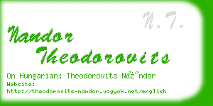 nandor theodorovits business card